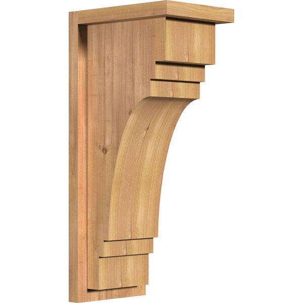 Ekena Millwork Pescadero Smooth Corbel w/Backplate, Western Red Cedar, 7 1/2"W x 10"D x 22"H COR08X10X22PEC01SWR - main